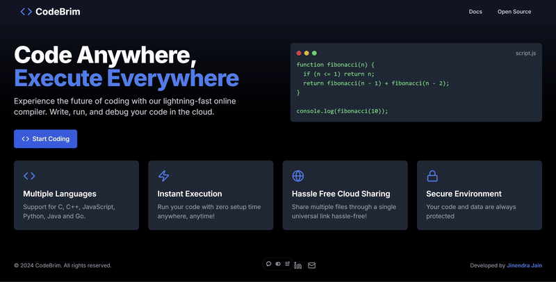 Screenshot of CodeBrim - Enables developers to code collaboratively